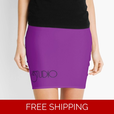 Mini Skirt Light Purple Black Original logo